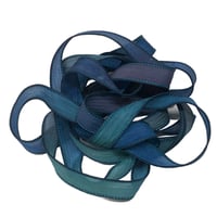 Image 4 of 1PC. BLACK MAGIC 42" Hand Dyed Finished Edge Silk Wrist Wrap Bracelet/Jewelry/Craft Ribbons