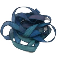 Image 5 of 1PC. BLACK MAGIC 42" Hand Dyed Finished Edge Silk Wrist Wrap Bracelet/Jewelry/Craft Ribbons