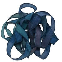Image 1 of 1PC. BLACK MAGIC 42" Hand Dyed Finished Edge Silk Wrist Wrap Bracelet/Jewelry/Craft Ribbons