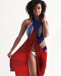 Image 2 of Red White & Blue Elegance All-Over Print Swim Cover Up