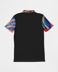 Image 2 of Red White & Blue Elegance Men's All-Over Print Slim Fit Short Sleeve Polo