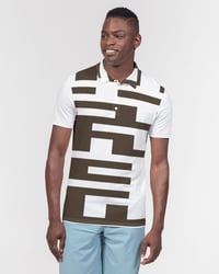 Image 3 of Gibber Pattern Men's All-Over Print Slim Fit Short Sleeve Polo