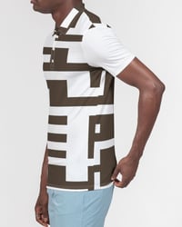 Image 4 of Gibber Pattern Men's All-Over Print Slim Fit Short Sleeve Polo