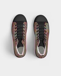 Image 4 of Blue Orange Motif Women's Hightop Canvas Shoe - Black