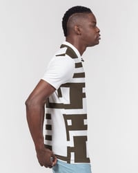 Image 5 of Gibber Pattern Men's All-Over Print Slim Fit Short Sleeve Polo