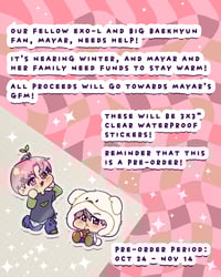 Image 2 of [ PRE-ORDER ] Baek Clear Sticker Fundraiser