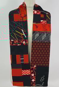 Image 1 of Black and Red Dash Scarf