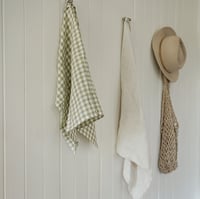 Image 1 of sage linen gingham t-towel