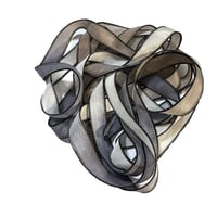 Image 3 of 1PC. LEATHER AND LACE 42" hand dyed wrist wrap bracelet silk ribbon//Yoga wrist wrap bracelet ribbon