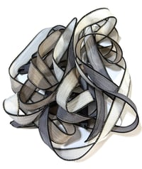 Image 6 of 1PC. LEATHER AND LACE 42" hand dyed wrist wrap bracelet silk ribbon//Yoga wrist wrap bracelet ribbon