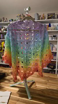 Image 2 of Rainbow wings crochet shawl