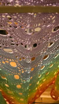 Image 3 of Rainbow wings crochet shawl