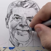 Image 4 of Ronald Reagan — “No Tariffs” | 6x9 Ink Portrait