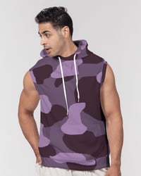 Image 3 of Purple Camo Men's All-Over Print Heavyweight Sleeveless Hoodie