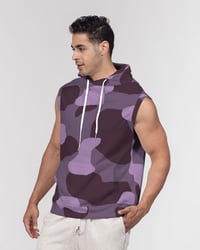 Image 4 of Purple Camo Men's All-Over Print Heavyweight Sleeveless Hoodie
