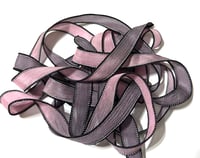 Image 6 of 1PC. DRAGON SCALES 42" hand dyed wrist wrap bracelet silk ribbon//Yoga wrist wrap bracelet ribbon