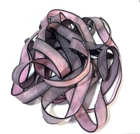 Image 10 of 1PC. DRAGON SCALES 42" hand dyed wrist wrap bracelet silk ribbon//Yoga wrist wrap bracelet ribbon