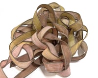 Image 1 of 1PC. CACTUS FLOWER 42" hand dyed wrist wrap bracelet silk ribbon//Yoga wrist wrap bracelet ribbon