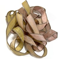 Image 5 of 1PC. CACTUS FLOWER 42" hand dyed wrist wrap bracelet silk ribbon//Yoga wrist wrap bracelet ribbon