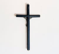 Image 9 of Crucifix antique Jésus Christ - Napoléon III – Bois noirci et Christ en métal -  XIXe.