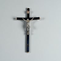Image 1 of Crucifix antique Jésus Christ - Napoléon III – Bois noirci et Christ en métal -  XIXe.