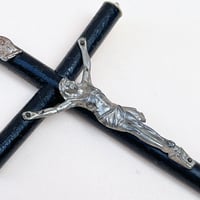 Image 4 of Crucifix antique Jésus Christ - Napoléon III – Bois noirci et Christ en métal -  XIXe.