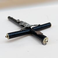 Image 6 of Crucifix antique Jésus Christ - Napoléon III – Bois noirci et Christ en métal -  XIXe.