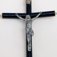 Image 5 of Crucifix antique Jésus Christ - Napoléon III – Bois noirci et Christ en métal -  XIXe.