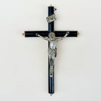 Image 1 of Crucifix antique Jésus Christ  Napoléon III – Bois noirci et Christ en métal -  XIXe.