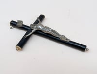 Image 8 of Crucifix antique Jésus Christ  Napoléon III – Bois noirci et Christ en métal -  XIXe.