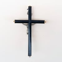 Image 10 of Crucifix antique Jésus Christ  Napoléon III – Bois noirci et Christ en métal -  XIXe.