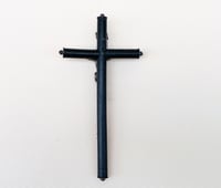 Image 10 of Crucifix antique Jésus Christ  Napoléon III en bois noirci et Christ en métal - fin XIXe.