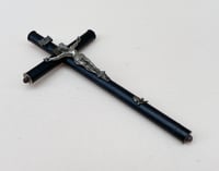 Image 3 of Crucifix antique Jésus Christ  Napoléon III en bois noirci et Christ en métal - fin XIXe.