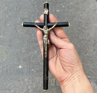 Image 3 of Crucifix antique Jésus Christ - Napoléon III – Bois noirci et Christ en métal -  XIXe.