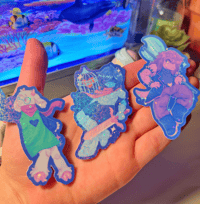Image 1 of Deltarune Kris, Susie & Ralsei stickers