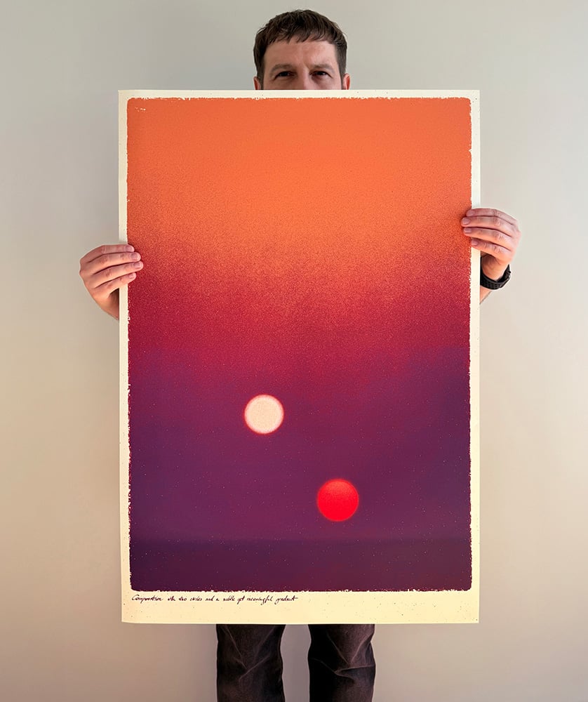 Image of Screenprint: Composition with two circles and a subtle yet meaningful gradient