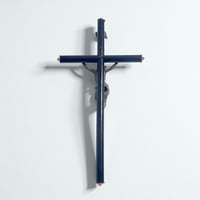 Image 8 of Grand crucifix antique Jésus Christ  Napoléon III en bois noirci et Christ en métal - fin XIXe.