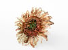 Wire Sculpture Sunflower Brooch: Copper & Silver Wearable Art Jewelry