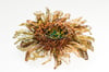 Wire Sculpture Sunflower Brooch: Copper & Silver Wearable Art Jewelry