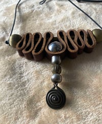 Image 3 of Wave & Spiral Bib Necklace