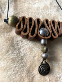 Image 1 of Wave & Spiral Bib Necklace