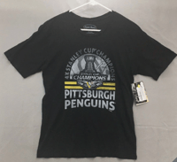 Image 1 of New Mens Majestic Threads Black NHL 2016 Pittsburgh Penguins T-Shirt Size Small