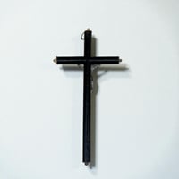 Image 9 of Crucifix antique Jésus Christ / Napoléon III en bois noirci et Christ en métal - fin XIXe.