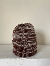 Image 1 of Merino Beanie - Mocha & Natural £65.00