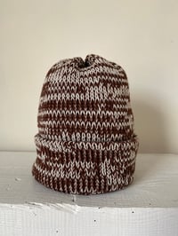 Image 2 of Merino Beanie - Mocha & Natural £65.00