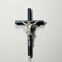 Image 1 of Crucifix antique Jésus Christ . Napoléon III en bois noirci et Christ en métal - fin XIXe.