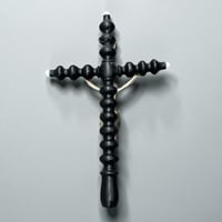 Image 7 of Grand crucifix antique Jésus Christ Napoléon III  bois noirci et Christ en métal - fin XIXe.