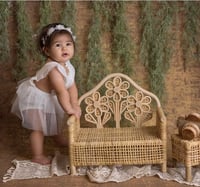 Image 4 of Petal bench in brown and white colors