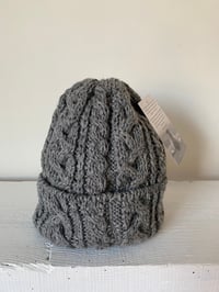 Image 3 of Beanie - Grey Cable £58.00