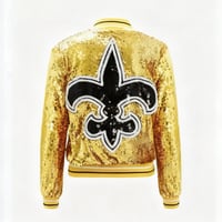 Image 1 of Gold Fleur de Lis Sequin Jacket 